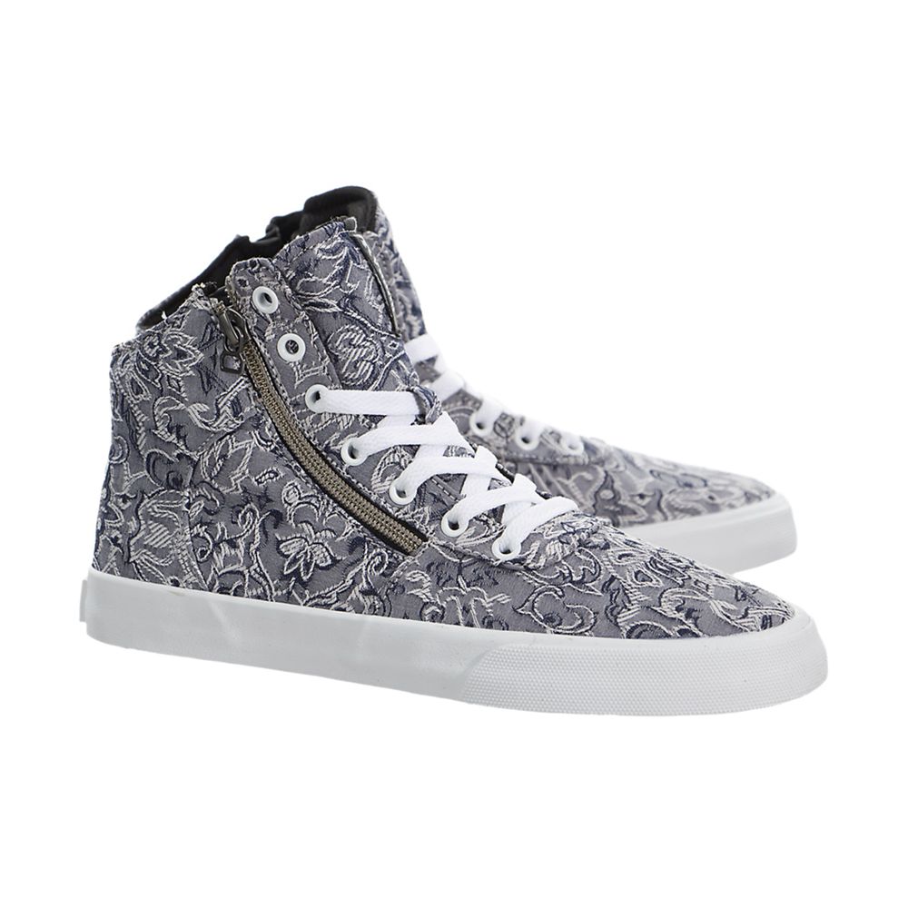 Chaussures de Skate Supra Cuttler Grise Grey/Pattern-White Femme | NHY-18935019